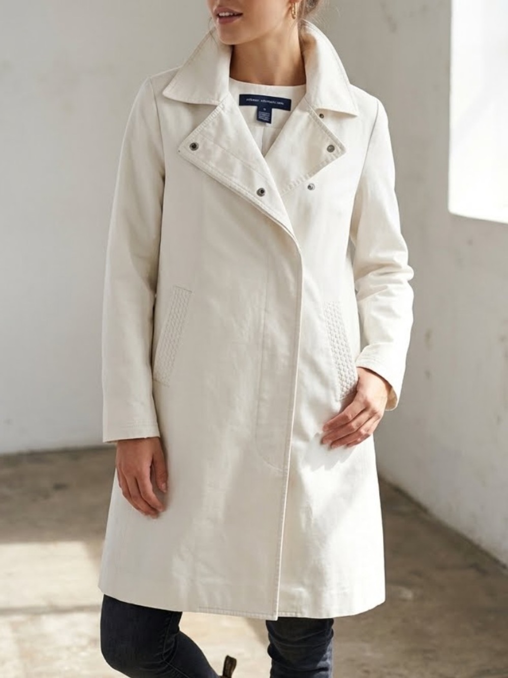 FRENCH CONNECTION White Tench Coat Y2K Size 8